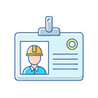 © Waliul - worker s id badge vector icon, worker s id badge vector illustration - simple illustration of worker s id badge, perfect for logos worker s id badge