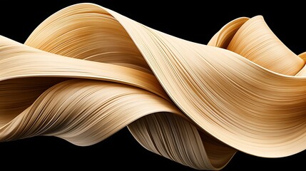 Wall Mural - a flowing, sculptural piece crafted from wood, showcasing elegant curves and a smooth texture agains