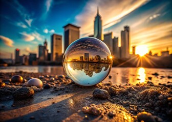 Wall Mural - Crystal Ball with Diamonds: Urban Decay Glamour Stock Photo