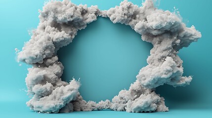 Wall Mural - A surreal cloud formation in a circular shape against a light blue background, creating a dreamy and ethereal atmosphere.