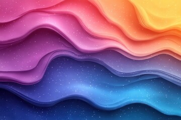 Wall Mural - colorful waves of abstract design create a vibrant and soothing digital artwork showcasing fluid sha