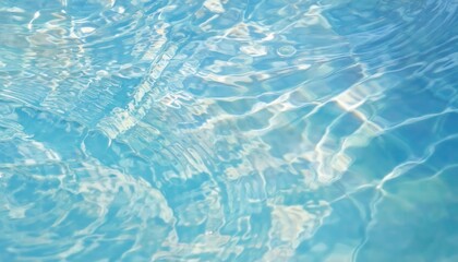 Poster - tranquil turquoise water ripples with sunlight reflections creating abstract flowing patterns, ideal for background or serene designs

