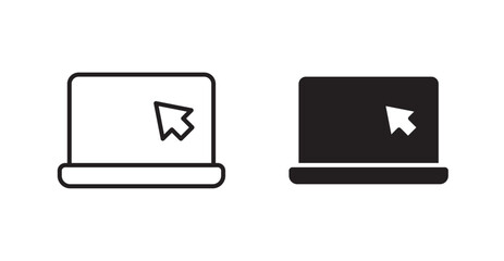 Laptop vector web icons set