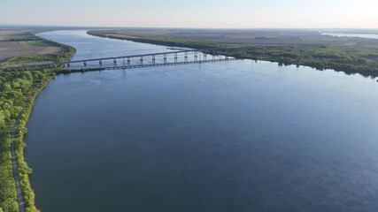 Wall Mural - view of Madeleine-Parent Bridge (Highway 30) across the St. Lawrence Seaway at the Beauharnois Canal