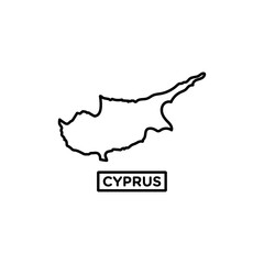 Naklejka na meble Cyprus map icon vector outline logo sign