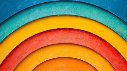Wall Mural - colorful concentric arcs in vibrant hues of blue, green, yellow, orange, and red create a striking v