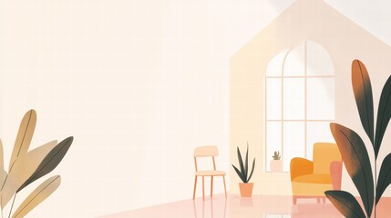 Poster - Cozy house silhouette with garden creates a warm atmosphere during sunny afternoon. Generative AI