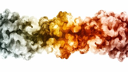 Wall Mural - colorful smoke swirls blend together in an abstract display, showcasing a gradient of hues from gray