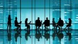 © Nisa - People working together in office conference room, business strategy teamwork brainstorming Generative Ai