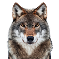  Portrait of Scary wolf isolated on transparent background
