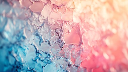 Aufkleber - Melting ice creating abstract shapes with pink and blue colors