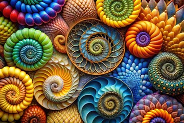 Wall Mural - minimalist intriguing spiral patterns: abstract geometric art design