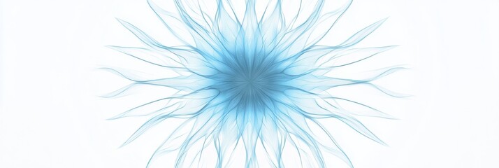 Poster - Clean and simple virus illustration featuring a stylized blue design with delicate, flowing lines and a central focus. Generative AI