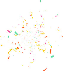 Wall Mural - Colorful bright confetti isolated on transparent background. Vector illustration eps10.