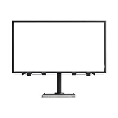 Aufkleber - A freestanding blank billboard on a metal stand with a concrete base provides a simple advertising mockup.