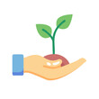© VektorDesign - Hand holding a sprouting plant