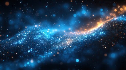 Wall Mural - shiny blue light creates an abstract background with a luminous effect