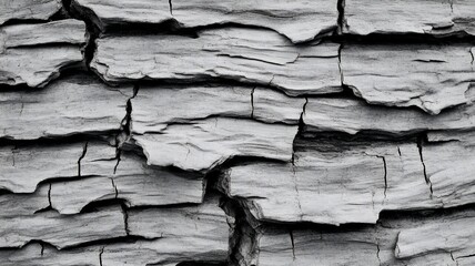 Canvas Print - Weathered Tree Bark Textured Close-up with Rugged Natural Backdrop