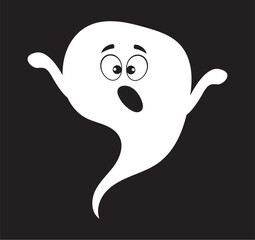 Sticker - Doodle cartoon ghost character isolated concept. Vector flat graphic design