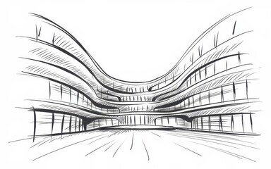 Wall Mural - Abstract Sketch Of A Modern Building Design