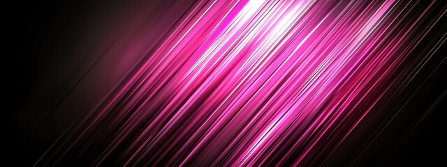 Poster - Diagonal pink and white lines on a black background for digital art