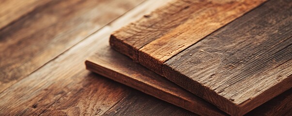 Aufkleber - Stacked reclaimed wood planks creating rustic background texture