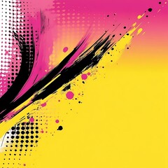 Poster - Pink, yellow, black abstract background design for modern art or digital backdrop