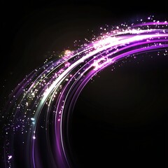 Fototapete - Light streaks curve on dark background, ideal for digital art projects