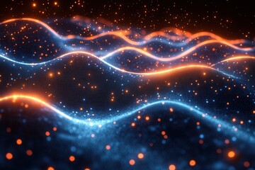 Wall Mural - dynamic waves of light create a mesmerizing display of color and motion in a dark setting