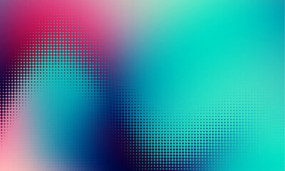 Fototapete - Vector halftone gradient effect. Light pastel colours abstract background. Retro 80's style colors and textures