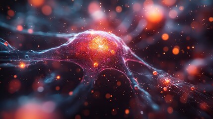 Wall Mural - this picture vividly illustrates the complex network of colorful molecules within the human brain