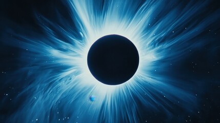 Wall Mural - Stunning Solar Eclipse Surrounded by Faint Dancing Auroras in Space