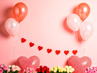 Wall Mural - love balloon shape valentine background