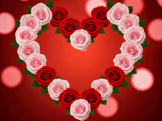 Wall Mural - valentine background with roses