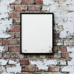 Aufkleber - Blank Frame on a Distressed Brick Wall