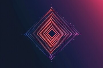 Leinwandbilder - Clean and simple illustration of a virus design in vibrant colors with abstract geometric patterns. Generative AI