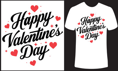 happy valentines day t-shirt design with heart shape