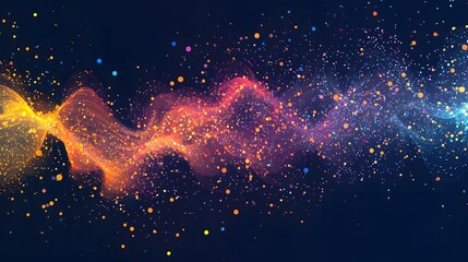 Wall Mural - dynamic and vibrant visualization of data streams and energy particles traveling through an expansiv