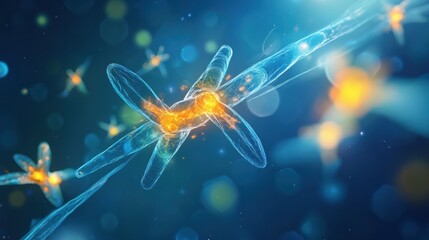 Poster - Visualized antibodies engaging and targeting glowing viruses in a dynamic biological environment. Generative AI