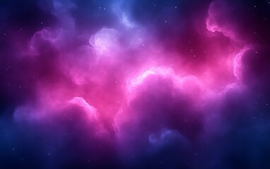 Wall Mural - Pink and purple nebula clouds in space.