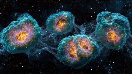 Wall Mural - cosmic cells nebula-like structures in deep space