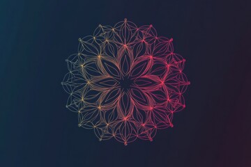 Fototapete - Clean and simple illustration of a virus design with geometric patterns on a colorful background. Generative AI