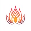 © lestari - Stylized fire lotus logo design on white background for branding