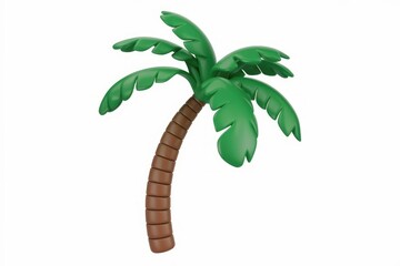 Aufkleber - A stylized 3D rendering of a palm tree, iconic symbol of tropical paradise.