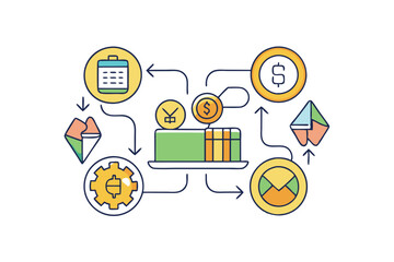 Wall Mural - Set of thin line icons illustrating exchange concepts including currency, email, and global connections in a modern editable stroke design
