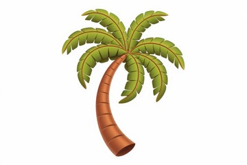 Poster - A stylized illustration of a single palm tree, isolated on a white background.