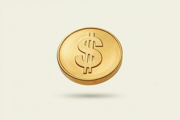 Aufkleber - A gold coin with a dollar sign, symbolizing wealth and financial success.