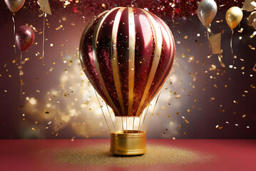 Wall Mural - air balloon with stars