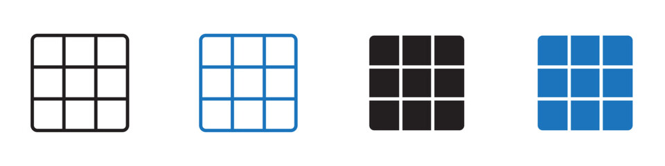 Grid icon Flat line symbol