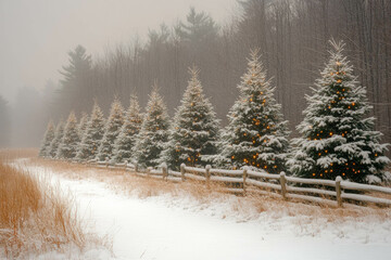 Wall Mural - Winter Border Snow